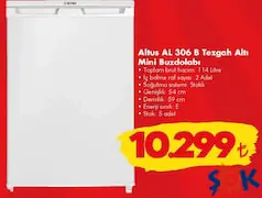 ALTUS AL 306 B TEZGAH ALTI MİNİ BUZDOLABI fiyat ve kampanya bilgisi